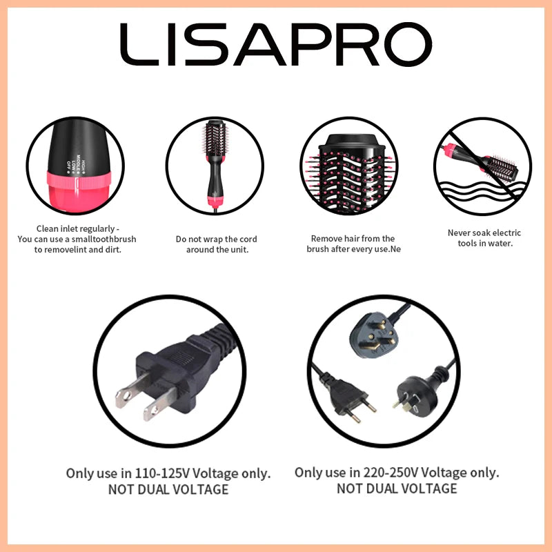 LISAPRO 3 em 1 - Modelador, volumizador e secador de cabelo